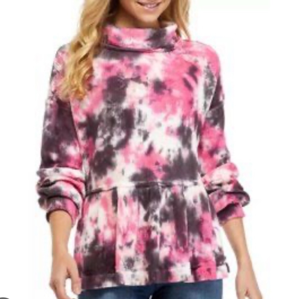 True Craft Oversized Peplum Waffle Knit Top